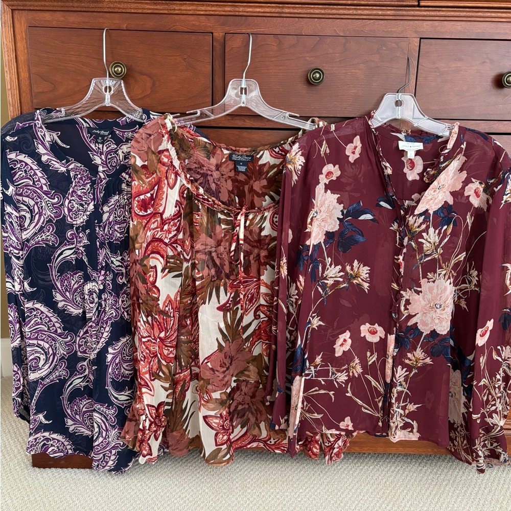 3 Lucky Brand Printed Blouses